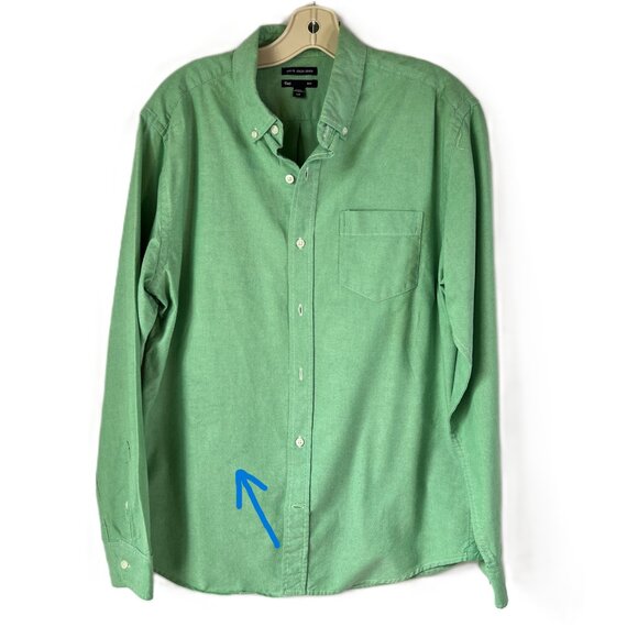 🟩Gap Slim Fit Button-Up Shirt Men’s Size L Green 100% Cotton - Picture 10 of 10